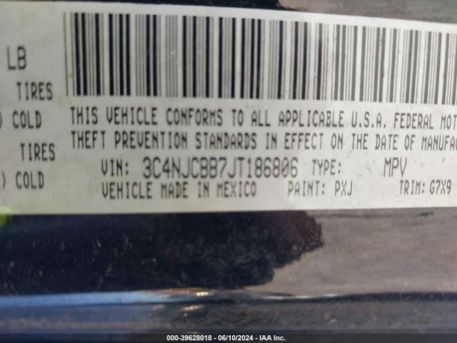 3C4NJCBB7JT186806 Jeep Compass Latitude Fwd