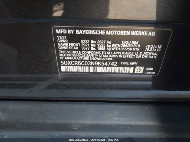 5UXCR6C03N9K54742 BMW X5 Xdrive40i