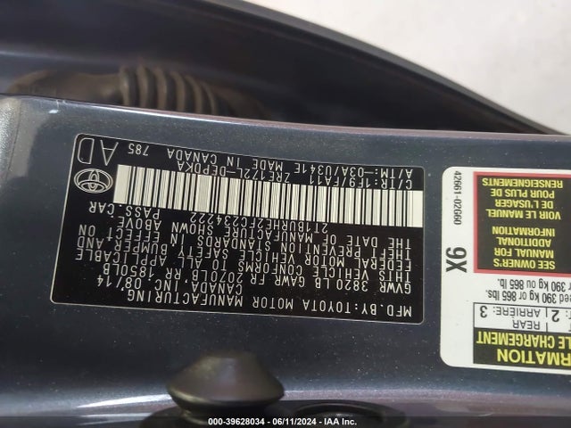 Toyota COROLLA L 2015 2T1BURHE2FC234222 Image 9