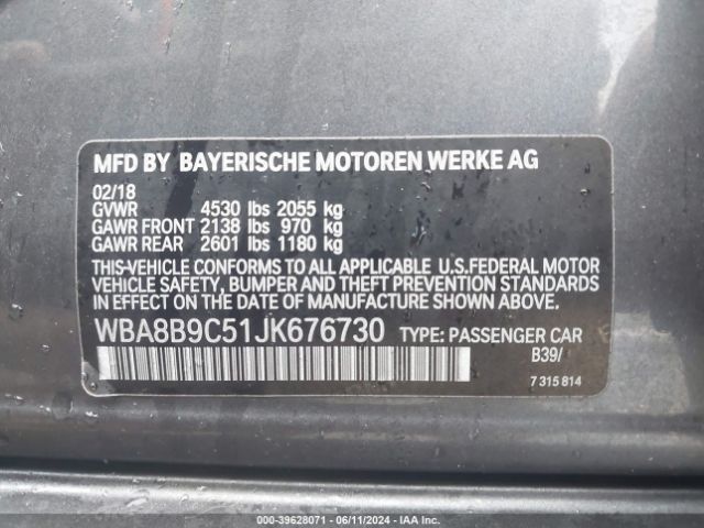 WBA8B9C51JK676730 BMW 330I