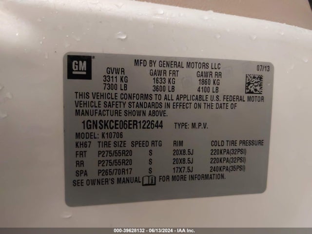 Chevrolet Tahoe Ltz 2014 1GNSKCE06ER122644 Image 9