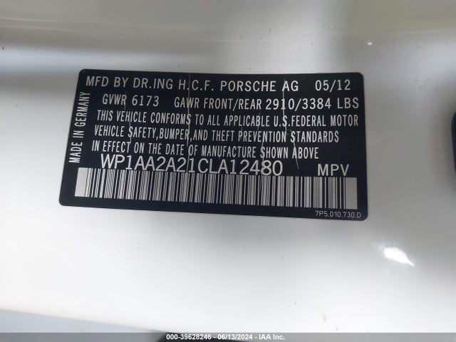 2012 PORSCHE CAYENNE WP1AA2A21CLA12480 Photo 8