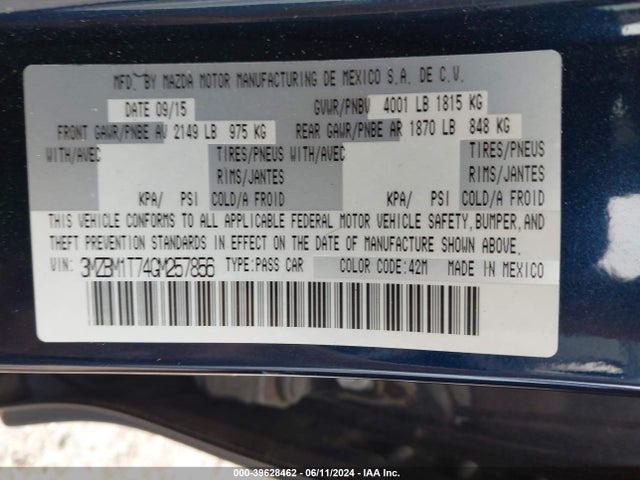 3MZBM1T74GM257856 Mazda Mazda3 I Sport