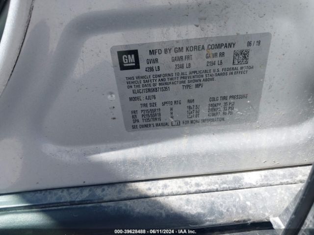 KL4CJ1SM6KB715351 Buick Encore Fwd Sport Touring
