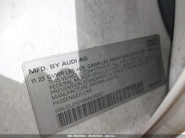 WAUGUDGY4RA074287 Audi A3 Premium 40 Tfsi Quattro S Tronic