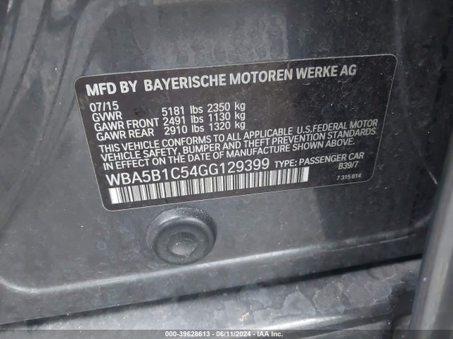 WBA5B1C54GG129399 BMW 535i