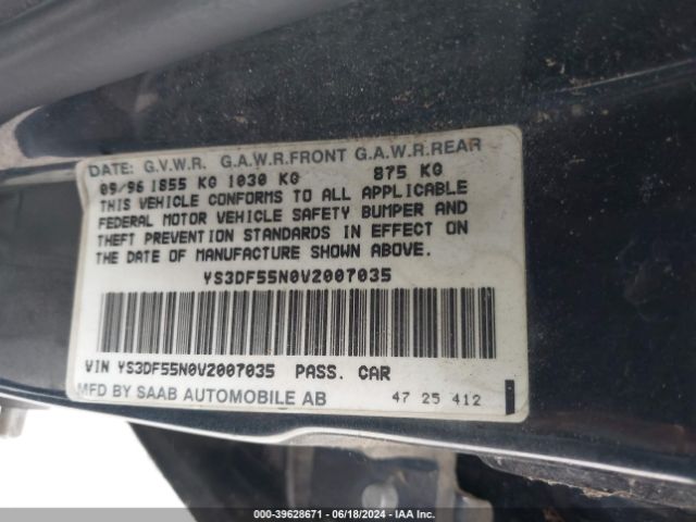 1997 SAAB 900 YS3DF55N0V2007035 Photo 8