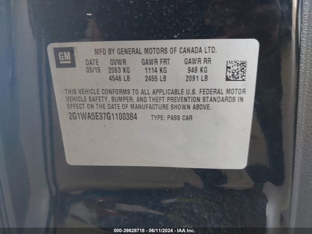 Chevrolet Impala Limited Ls 2016 2G1WA5E37G1100384 Image 9