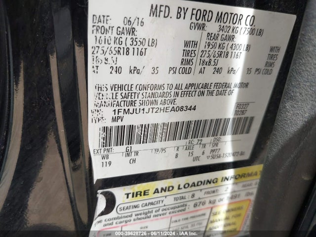 1FMJU1JT2HEA08344 Ford Expedition Xlt