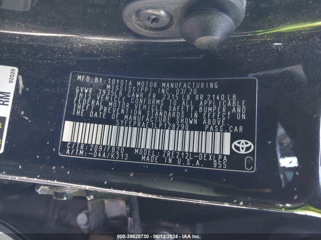 Toyota COROLLA LE 2020 5YFEPRAE1LP128290 Image 9