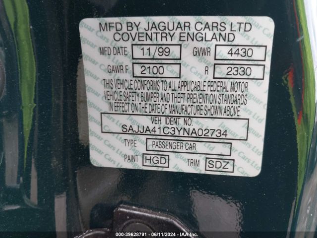 2000 JAGUAR XK8 SAJJA41C3YNA02734 Photo 8