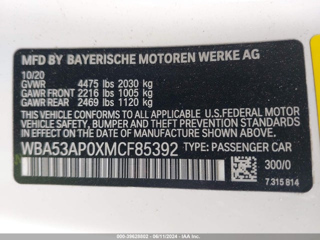 BMW 430I 2021 WBA53AP0XMCF85392 Image 9