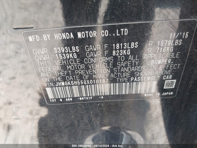 Honda FIT LX 2016 JHMGK5H55GX010187 Image 9