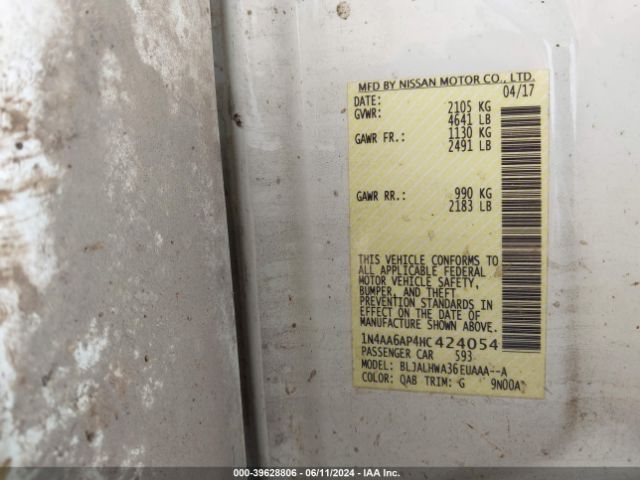 1N4AA6AP4HC424054 Nissan Maxima 3.5 Platinum