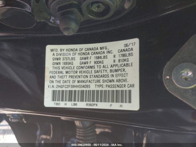 2HGFC2F59HH554095 Honda Civic Lx