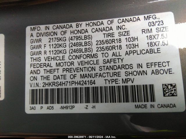 2023 HONDA CR-V 2HKRS4H71PH424164 Photo 8
