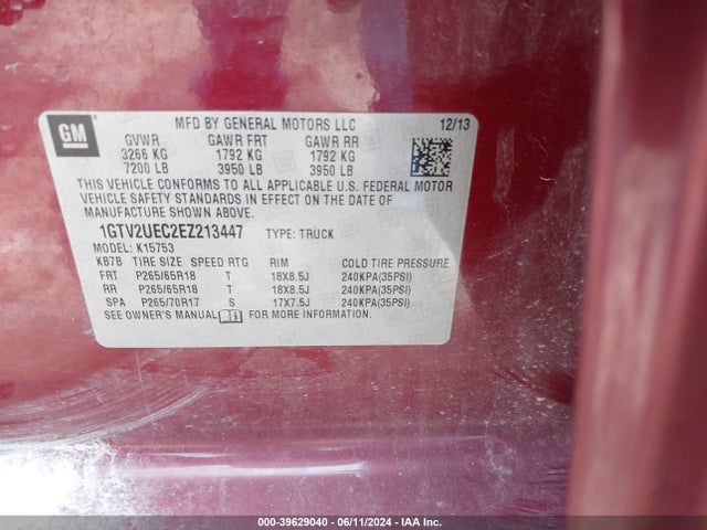 GMC Sierra 1500 Sle 2014 1GTV2UEC2EZ213447 Image 9