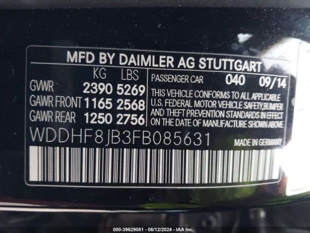 WDDHF8JB3FB085631 Mercedes-Benz E 350 4matic