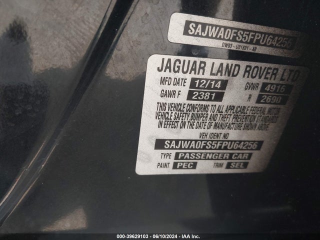 2015 JAGUAR XF SAJWA0FS5FPU64256 Photo 8