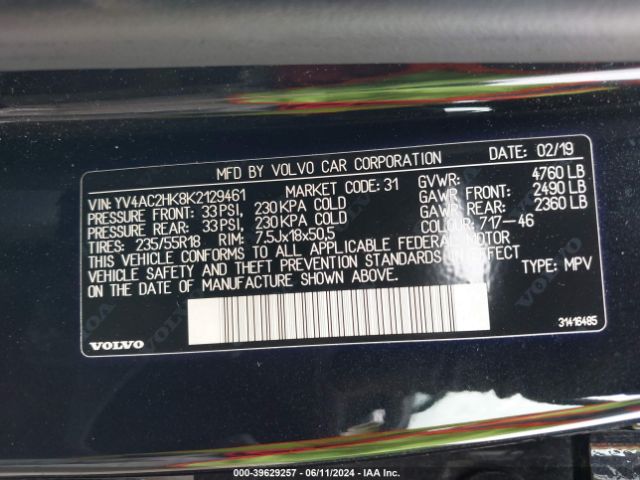 YV4AC2HK8K2129461 Volvo Xc40 T4 Momentum