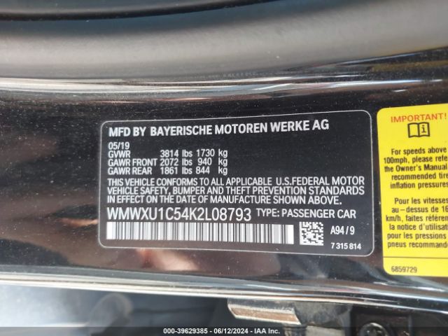 WMWXU1C54K2L08793 Mini Hardtop Cooper