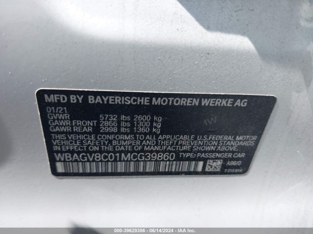 WBAGV8C01MCG39860 BMW M850i Gtan Coupe Xdrive