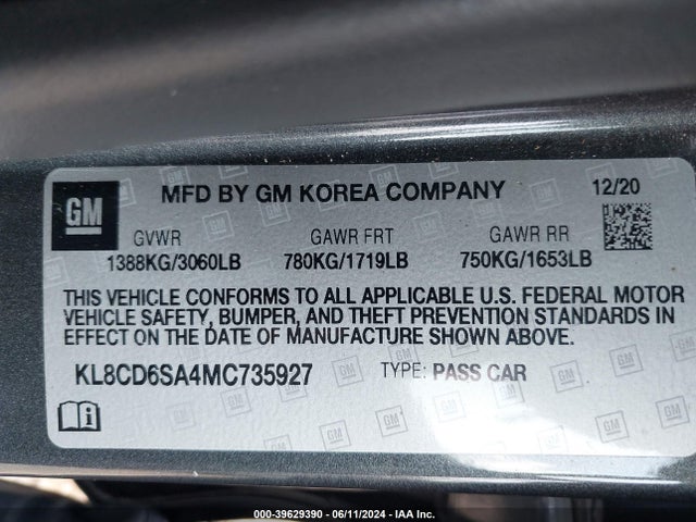 Chevrolet Spark Fwd 1lt Automatic 2021 KL8CD6SA4MC735927 Image 9