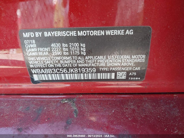 WBA8B3C56JK819359 BMW 340i