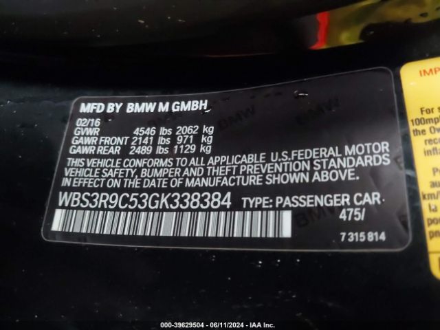 WBS3R9C53GK338384 BMW M4
