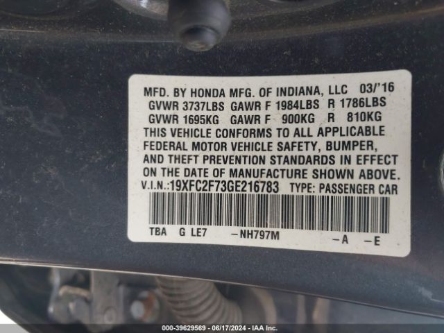 19XFC2F73GE216783 Honda CIVIC EX