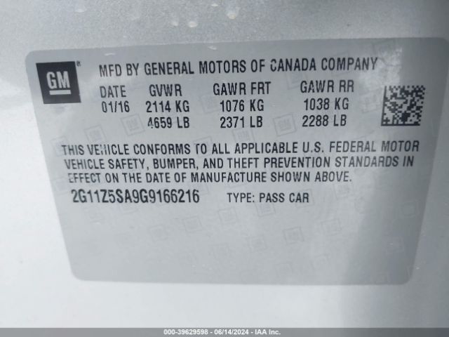 2G11Z5SA9G9166216 Chevrolet IMPALA LS