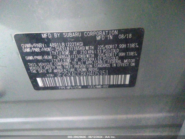 JF2SKACC8KH405351 Subaru Forester
