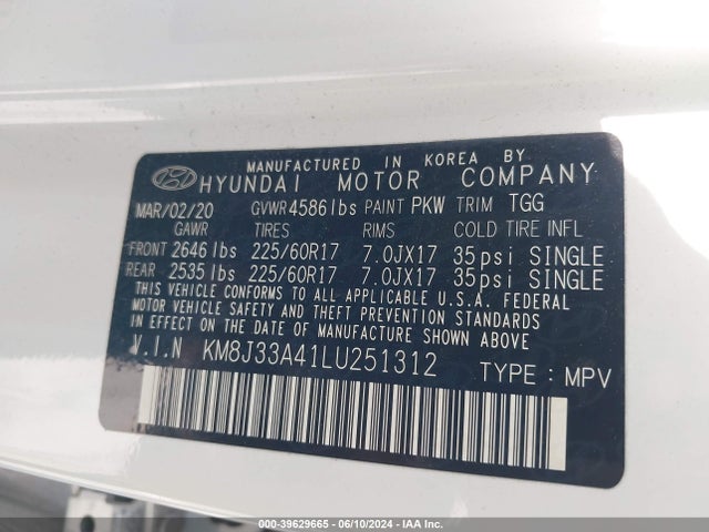 Hyundai Tucson Value 2020 KM8J33A41LU251312 Image 9