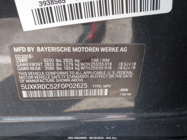5UXKR0C52F0P02625 BMW X5 Xdrive35i