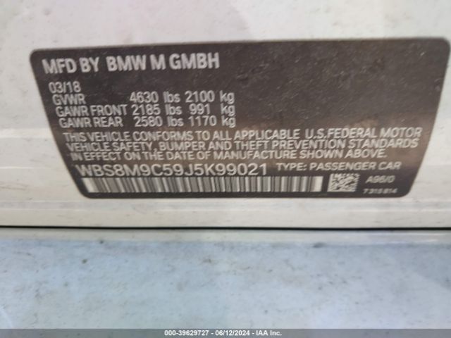 WBS8M9C59J5K99021 BMW M3 Cs
