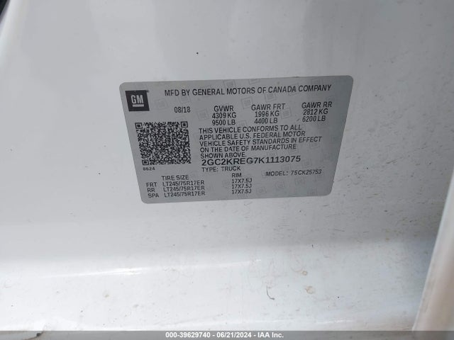 2GC2KREG7K1113075 Chevrolet Silverado 2500hd Wt