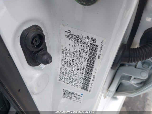 Honda Civic Lx 2019 2HGFC2F61KH568606 Image 9