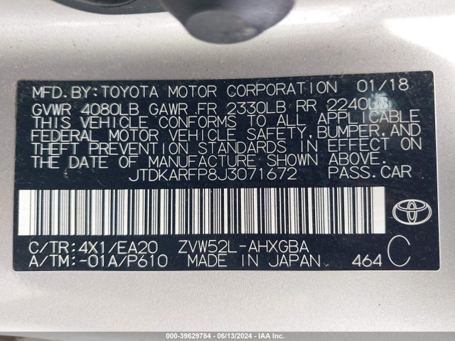 Toyota Prius Prime Premium 2018 JTDKARFP8J3071672 Image 9