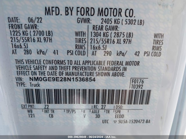 Ford Transit Connect Xl Passenger 2022 NM0GE9E28N1536854 Image 9