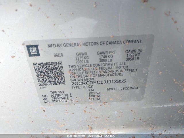 Chevrolet Silverado 1500 1lt 2018 2GCRCREC1J1113855 Image 9
