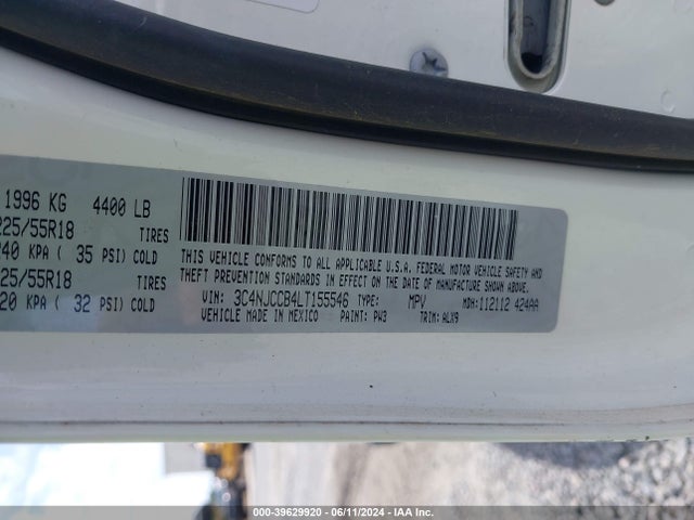3C4NJCCB4LT155546 Jeep Compass Limited Fwd