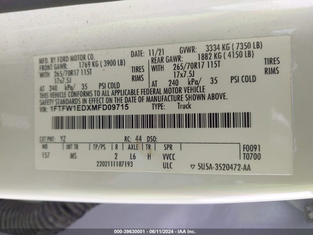 Ford F-150 Xlt 2021 1FTFW1EDXMFD09715 Image 9
