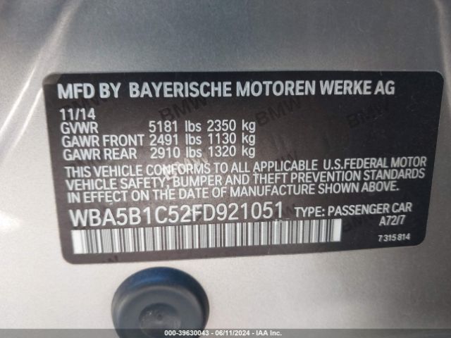 WBA5B1C52FD921051 BMW 535i