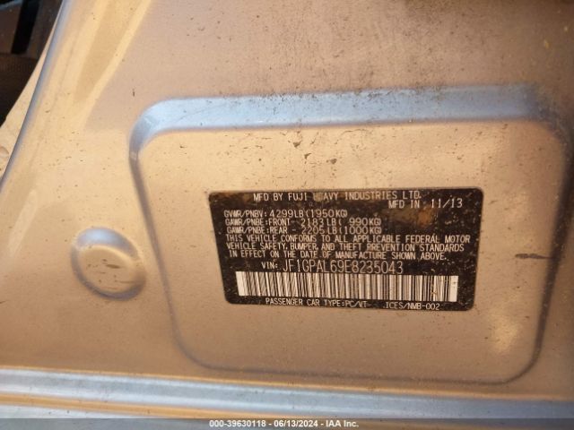 JF1GPAL69E8235043 Subaru Impreza 2.0i Sport Premium