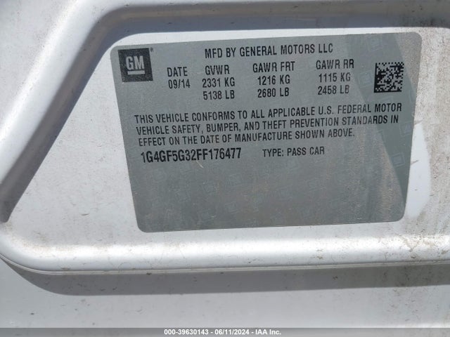 1G4GF5G32FF176477 Buick Lacrosse Premium Ii