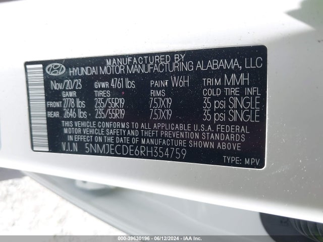 Hyundai Tucson Limited 2024 5NMJECDE6RH354759 Image 9