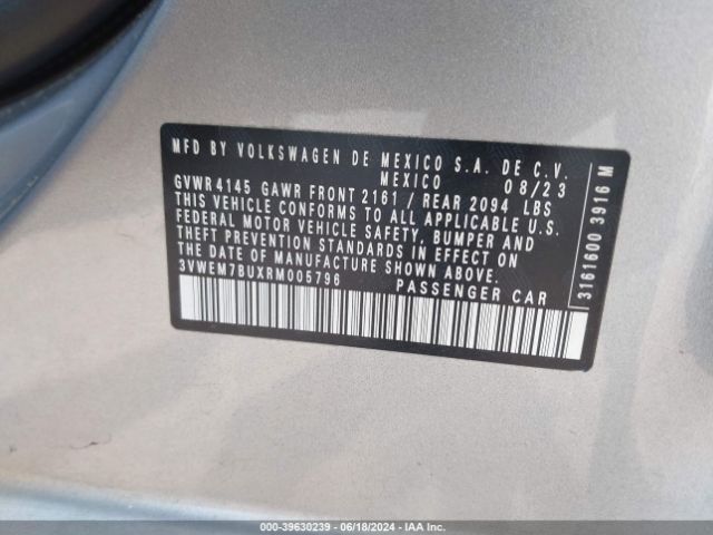 3VWEM7BUXRM005796 Volkswagen Jetta 1.5t Se