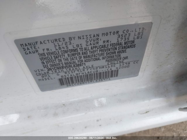 3N1CN8BV5RL838971 Nissan Versa 1.6 S