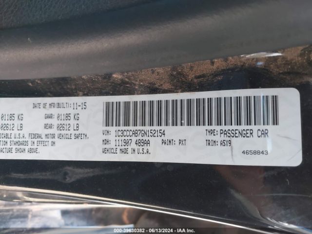 1C3CCCAB7GN152154 Chrysler 200 Limited