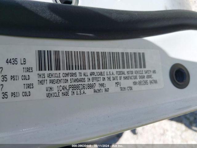 1C4NJPBB8ED618807 Jeep Patriot Sport